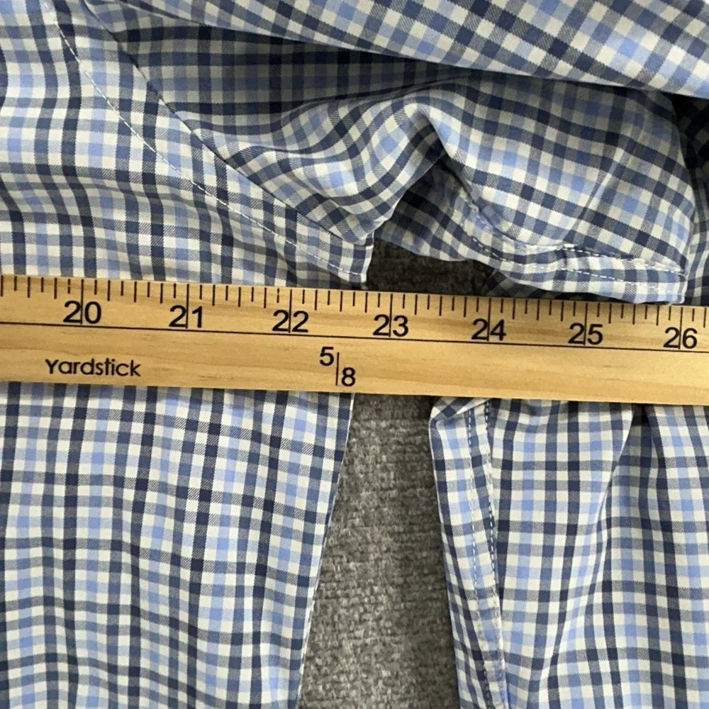 UNTUCKit Nahad Slim Fit Shirt Men Size Large Blue Checked Long Sleeve Nylon